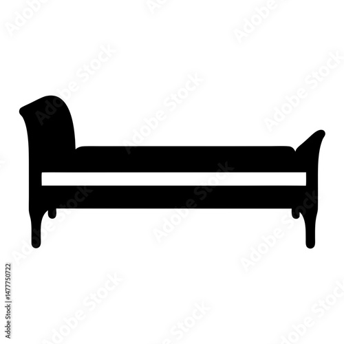 daybed vector silhouette icon - perfect for furniture icons, decals, or SVG crafts.