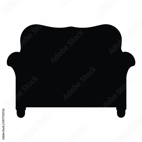 daybed vector silhouette icon - perfect for furniture icons, decals, or eps crafts.