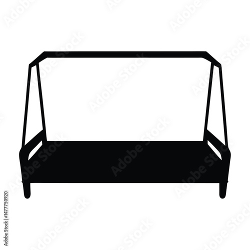 daybed vector silhouette icon - perfect for furniture icons, decals, or eps crafts.