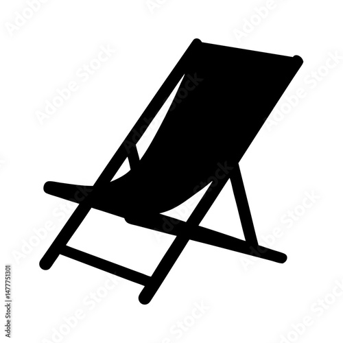 deck chair vector silhouette icon - perfect for furniture icons, decals, or SVG crafts.