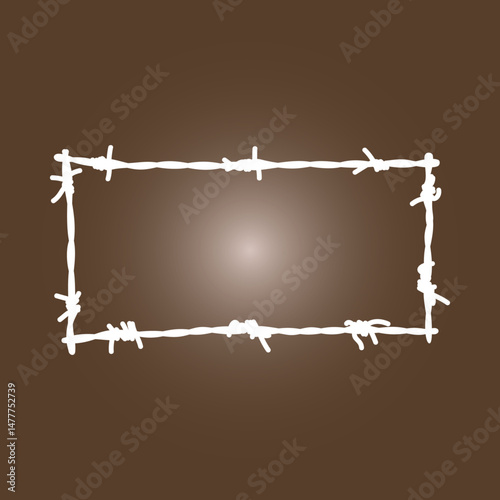 Barbed Wire frame trendy artwork cute abstract vector illustration colorful applicable design
