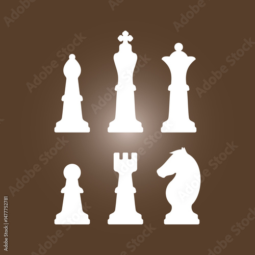 Chess trendy artwork cute abstract vector illustration colorful applicable design