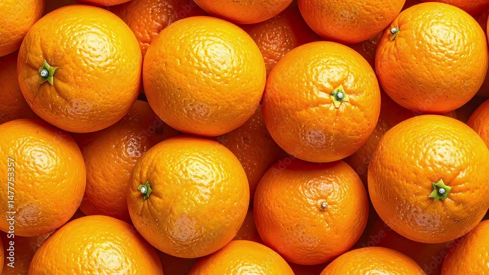Realistic Top View Footage of Orange Fruit