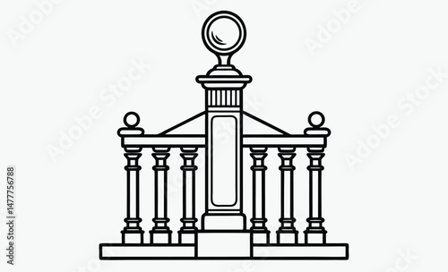 balustrade silhouette, balustrade silhouette vector, railing pattern icon, architectural fence shape, black balcony design, classic baluster graphic, decorative railing outline, repeating pillar eleme