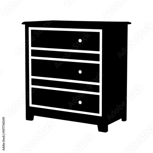 dresser vector silhouette icon - perfect for furniture icons, decals, or SVG crafts.