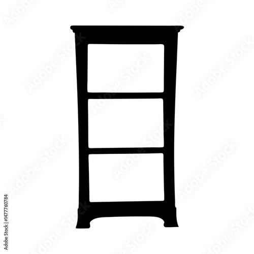 dresser vector silhouette icon - perfect for furniture icons, decals, or SVG crafts.