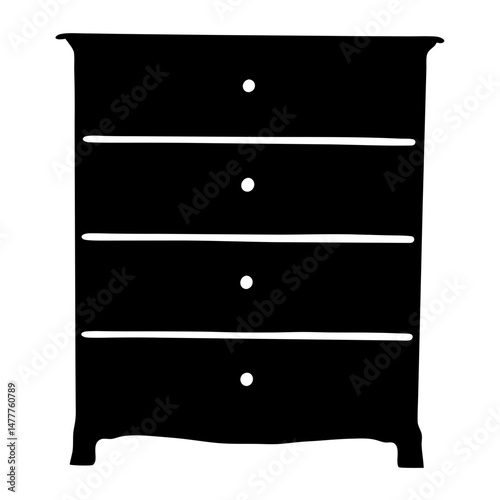 dresser vector silhouette icon - perfect for furniture icons, decals, or SVG crafts.