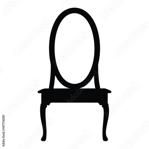 dressing table vector silhouette icon - perfect for furniture icons, decals, or eps crafts.