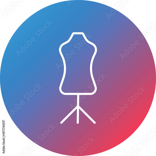 Mannequin Line Gradient Circle Background Icon
