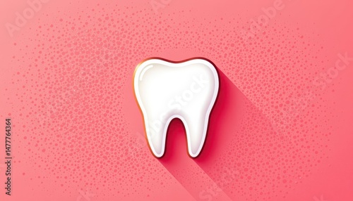a vibrant icon, meticulously crafted, depicting a tooth, its surface gleaming, ready to embark on a journey to pearly white perfection. it embodies dental hygiene and the pursuit of a radiant smile.