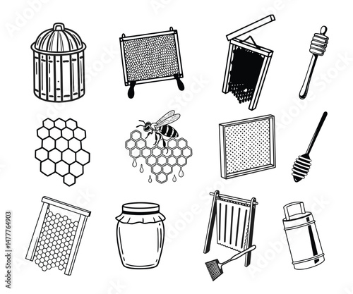 set of bee elements