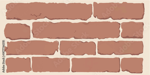 Brick wall background. Close-Up View of Classic Brick Wall. Illustration of a Red Brick Wall with Weathered and Textured Surface