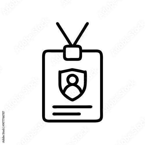 Identity badge with security icon for insurance coverage concept  