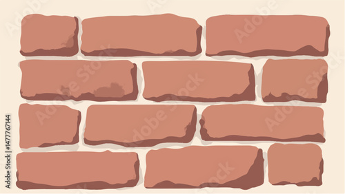 Brick wall background. Close-Up View of Classic Brick Wall. Illustration of a Red Brick Wall with Weathered and Textured Surface