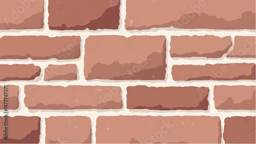 Brick wall background. Close-Up View of Classic Brick Wall. Illustration of a Red Brick Wall with Weathered and Textured Surface