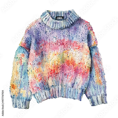 Sweater, watercolor illustration, isolated on a white background.