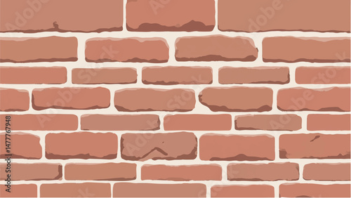 Brick wall background. Close-Up View of Classic Brick Wall. Illustration of a Red Brick Wall with Weathered and Textured Surface