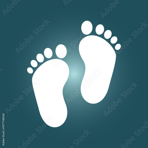 Baby footprint trendy artwork gorgeous abstract vector illustration colorful applicable design