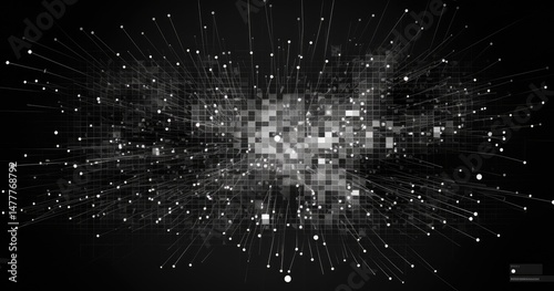 black and white hypercomplicated data matrix, screenshot 