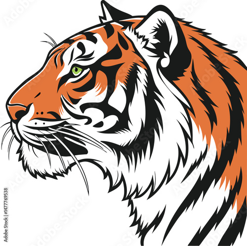 Wallpaper Mural Colored Tiger Face Design Illustration. Creative Colored Tiger Face Art. Unique Colored Tiger Face Design. Colorful Tiger Face Graphic Design Torontodigital.ca