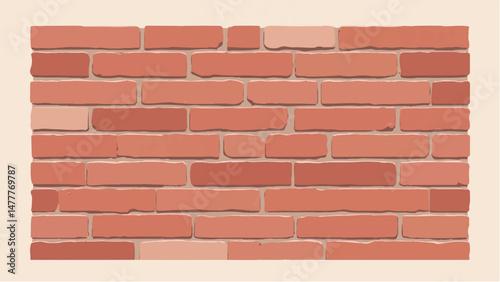 Brick wall background. Close-Up View of Classic Brick Wall. Illustration of a Red Brick Wall with Weathered and Textured Surface