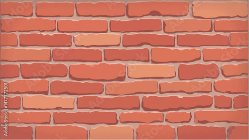 Brick wall background. Close-Up View of Classic Brick Wall. Illustration of a Red Brick Wall with Weathered and Textured Surface