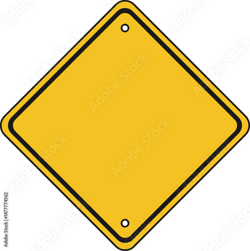 Blank Yellow Diamond Traffic Sign  Perfect for Custom Design and Warning Messages
