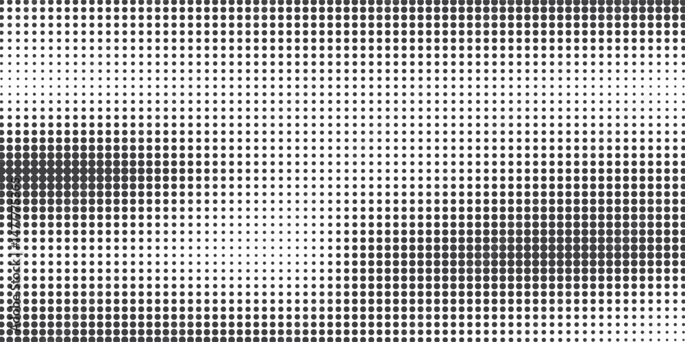 Grunge halftone gradient background. Faded grit noise texture. White and black sand wallpaper. Retro pixelated backdrop. Anime or manga style comic overlay. Vector graphic design textured template