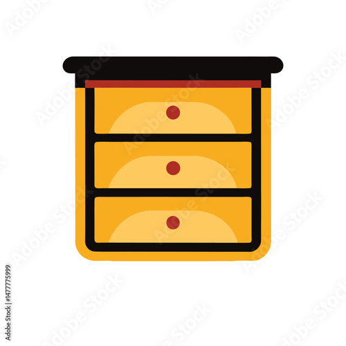 nightstand furniture vector art illustration