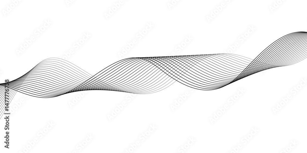 Fototapeta premium abstract Grey wave line background on white background.