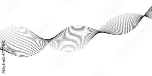 abstract Grey wave line background on white background.	