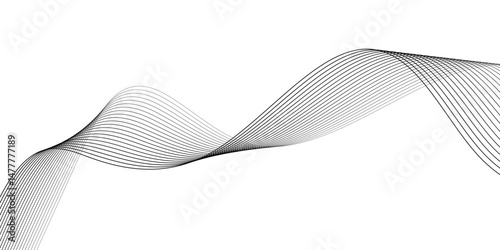 abstract Grey wave line background on white background.	