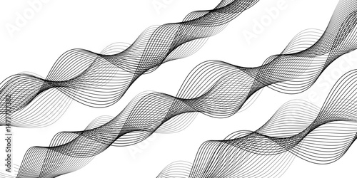 abstract Grey wave line background on white background.	