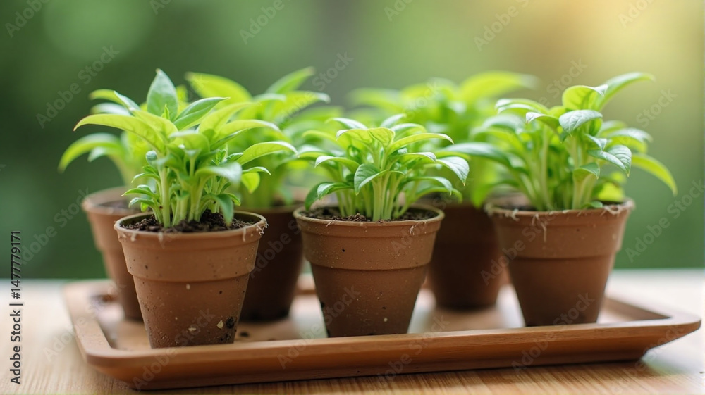 Fototapeta premium fresh herbs in a pot
