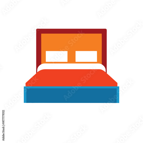 panel bed furniture vector art illustration on white background