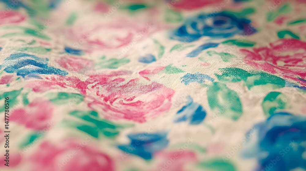 Obraz premium floral sketch with minimal detail and colorful washes suggesting wild garden beauty