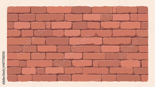 Brick wall background. Close-Up View of Classic Brick Wall. Illustration of a Red Brick Wall with Weathered and Textured Surface