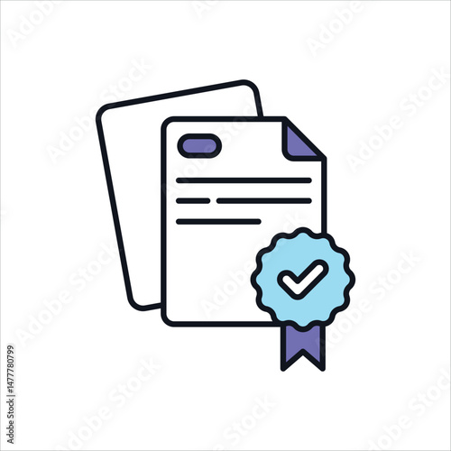 Certificate Designing Vector icon