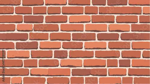 Brick wall background. Close-Up View of Classic Brick Wall. Illustration of a Red Brick Wall with Weathered and Textured Surface