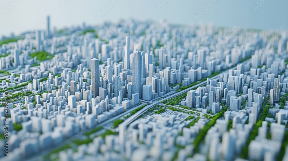 Obraz premium Microchip Metropolis: Visualizing a Futuristic Urban Landscape - Advanced tech powers a city with microchip-inspired designs.