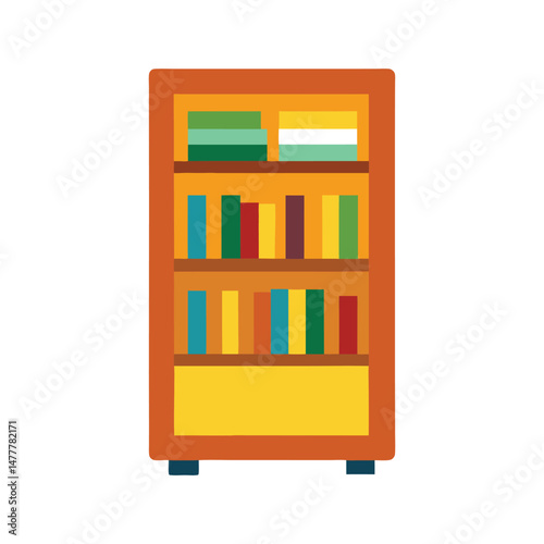 bookcase furniture vector art illustration