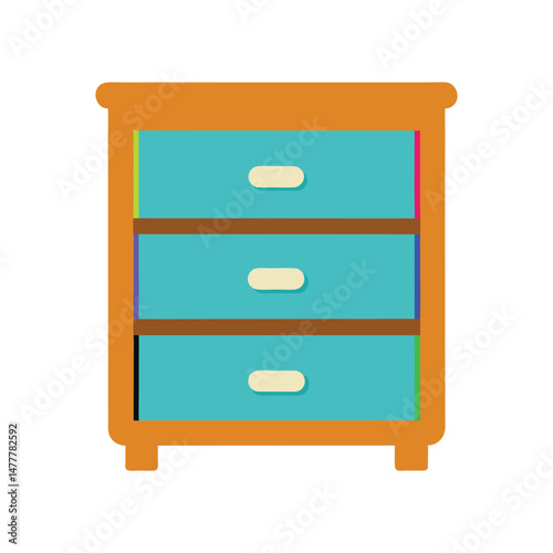 chest of drawers furniture vector art illustration