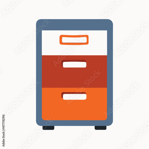 filing cabinet furniture vector art illustration