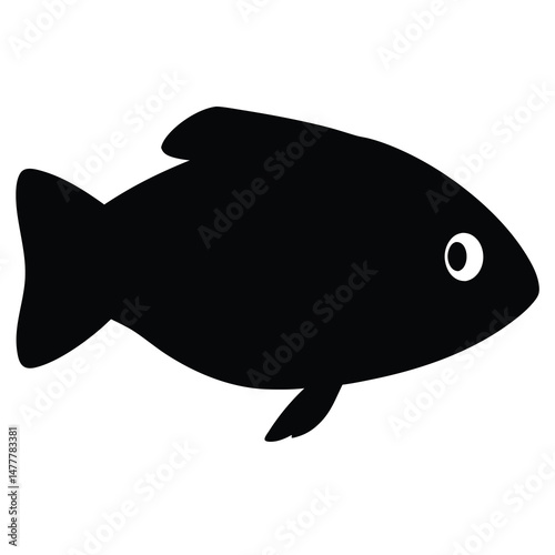hake vector silhouette icon - ideal for fishing logos, seafood icons, and aquatic-themed graphics.
