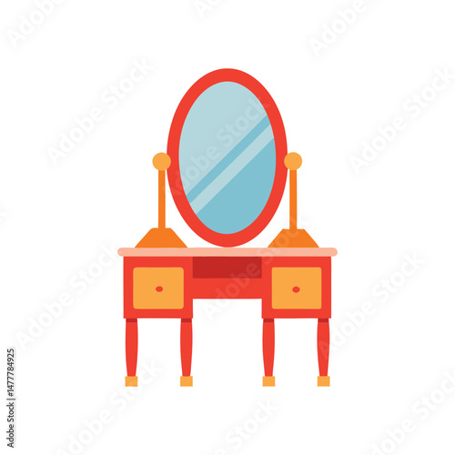 vanity furniture vector art illustration