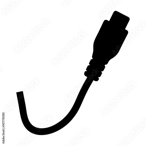 hdmi cablevector silhouette icon - perfect for electronics-themed crafts, decals, or SVG projects.