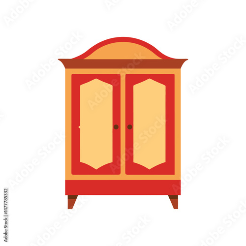 china cabinet furniture vector art illustration