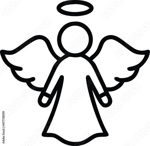 Peaceful Christmas Angel Wings Icon
