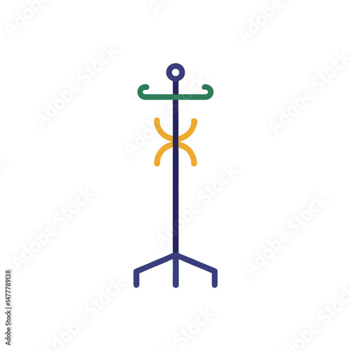 coat rack furniture vector art illustration on white background