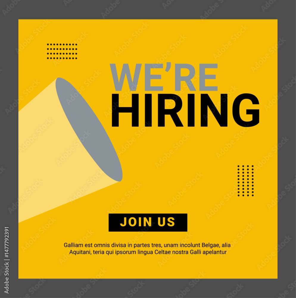 Obraz premium Hiring Workflow Interface with Floating Resumes and Green Checkmark Selection.We are hiring text in paper cut work.Purple background